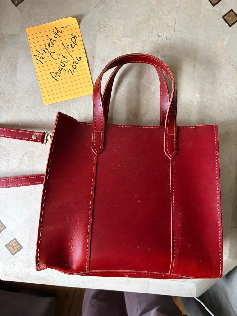 Portland Leather Lola Crossbody Tote in Cowboy Sunset - Picture 2 of 8